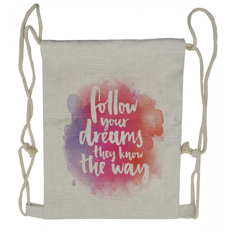 Dreams Know the Way Words Drawstring Backpack