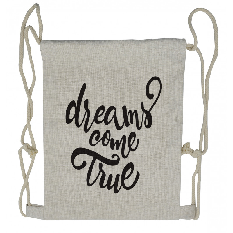 Dreams Come True Lettering Drawstring Backpack