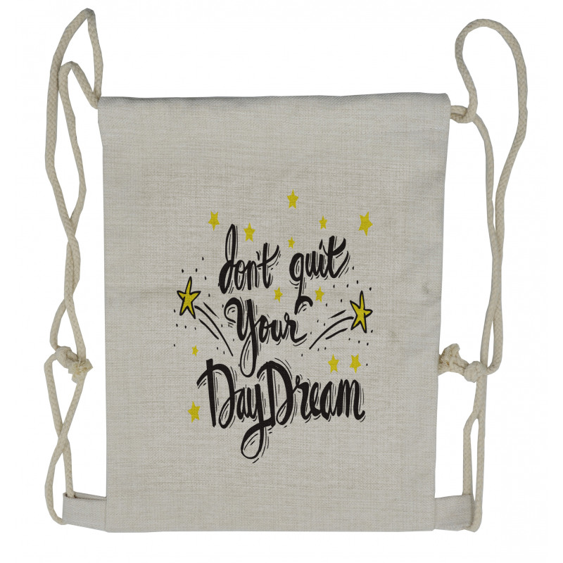 Don't Quit Your Daydream Star Drawstring Backpack