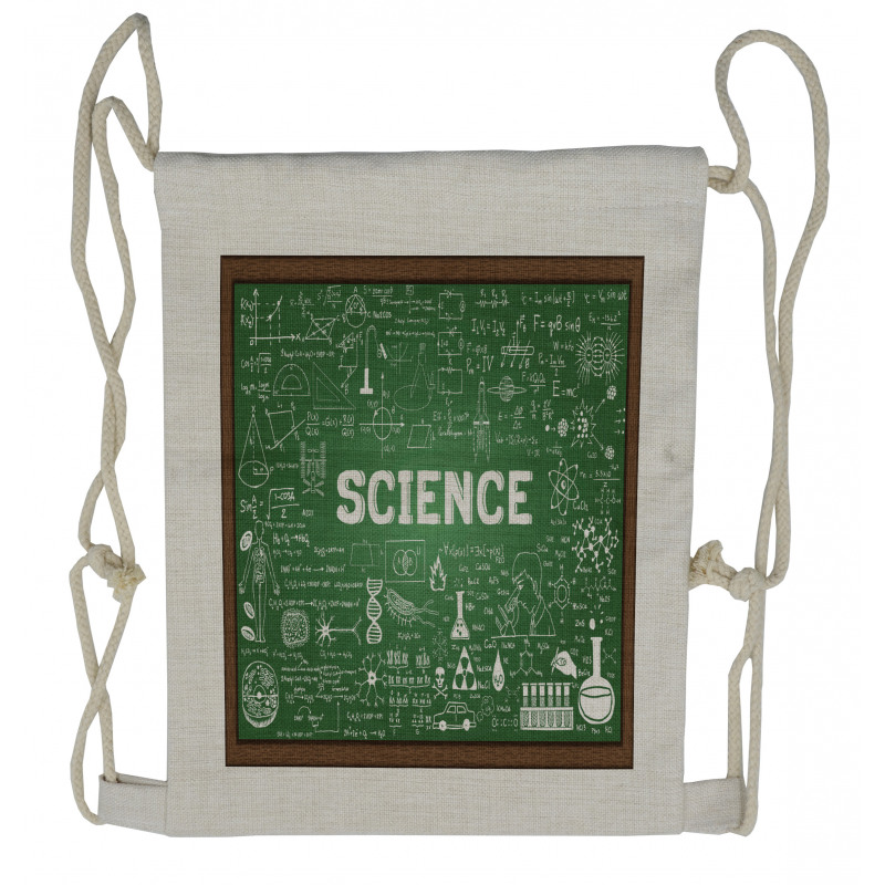 Science Word on Chalkboard Drawstring Backpack