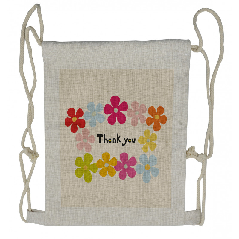 Simple Colorful Flowers Drawstring Backpack