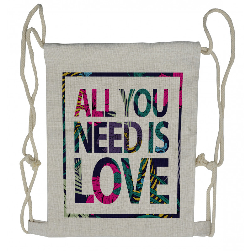 All You Need Tropical Drawstring Backpack