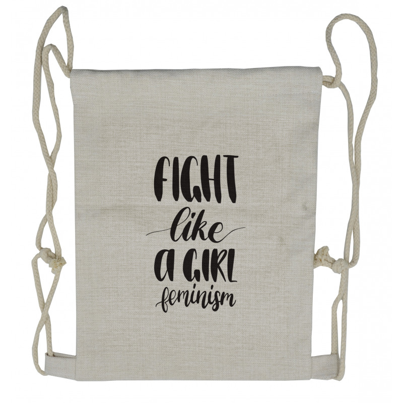 Feminism Through Typo Drawstring Backpack