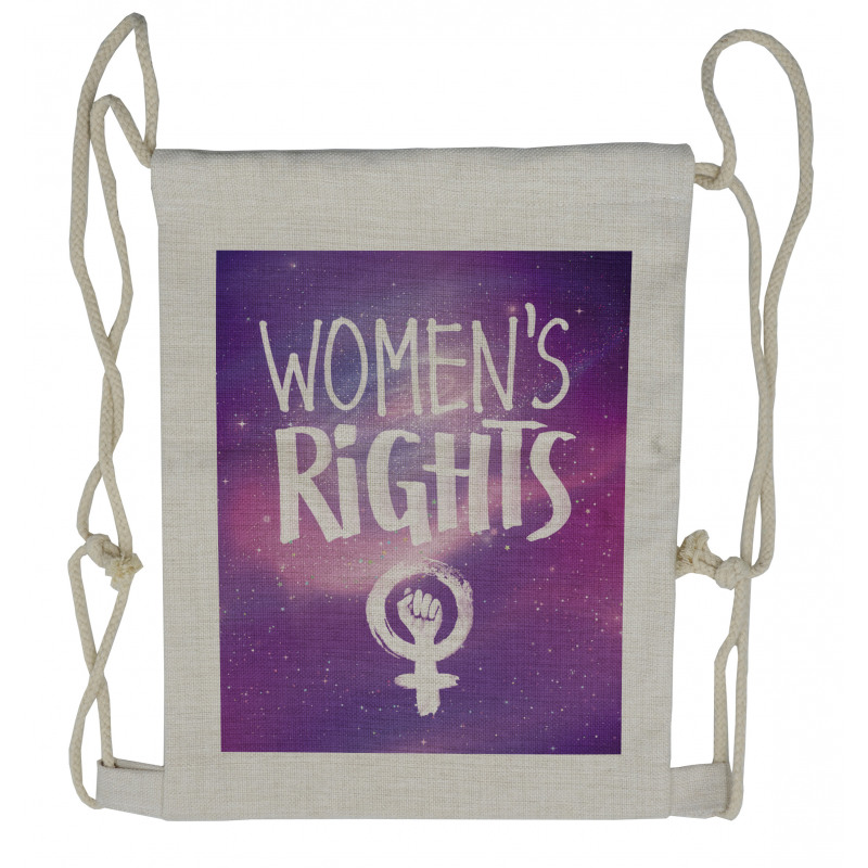 Womens Rights and Fist Drawstring Backpack