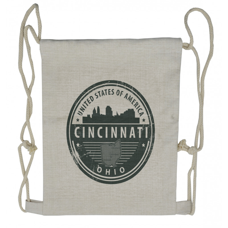 Aged America Emblem Ohio Drawstring Backpack