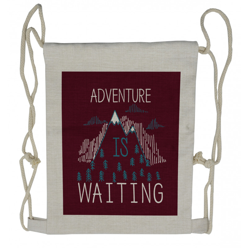 Adventure is Waiting Theme Drawstring Backpack