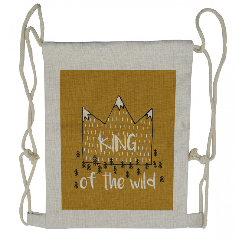 Crown Shaped Mountains Drawstring Backpack