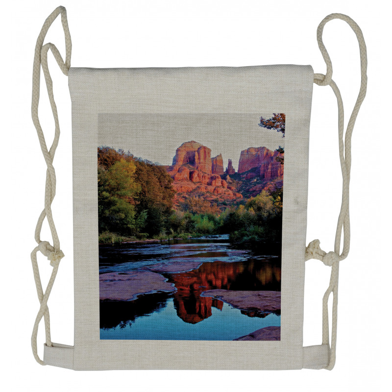 Majestic Cliffs Dawn Photo Drawstring Backpack