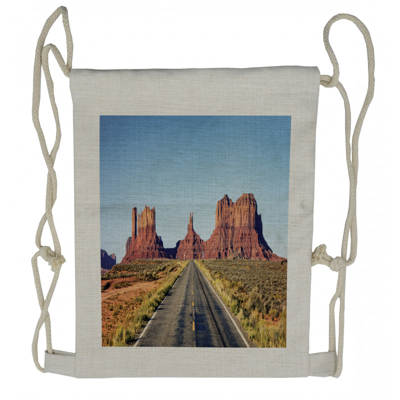 Long Road at Valley Trip Drawstring Backpack