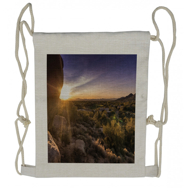 Scenic Sunrise Sandstones Drawstring Backpack