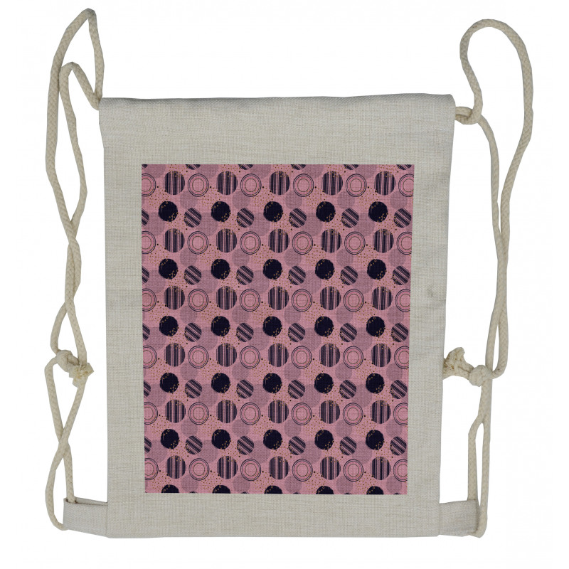 Geometric Circles and Dots Drawstring Backpack