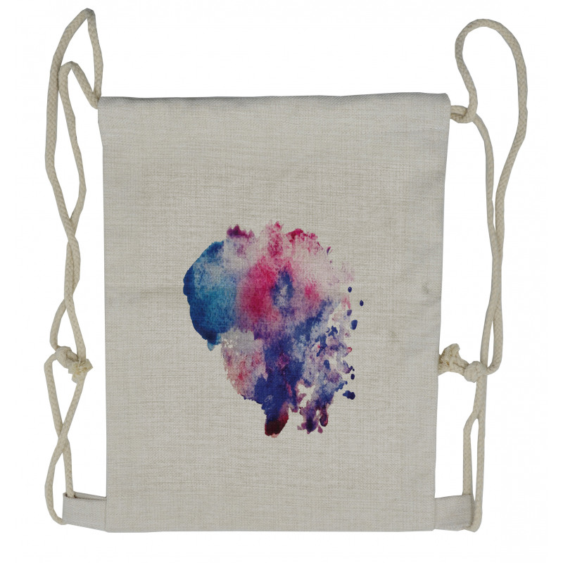 Watercolor Splash Abstract Drawstring Backpack