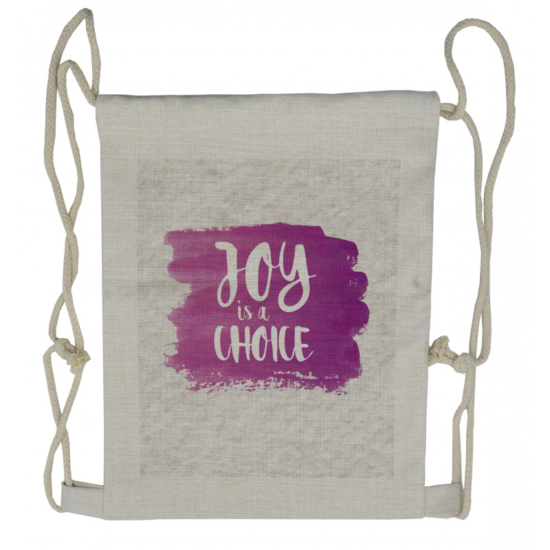 Joy is a Choice Words Art Drawstring Backpack