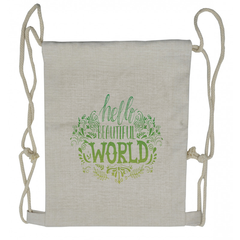 Hello World Drawstring Backpack