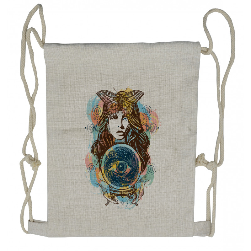 Third Eye Fortune Teller Drawstring Backpack