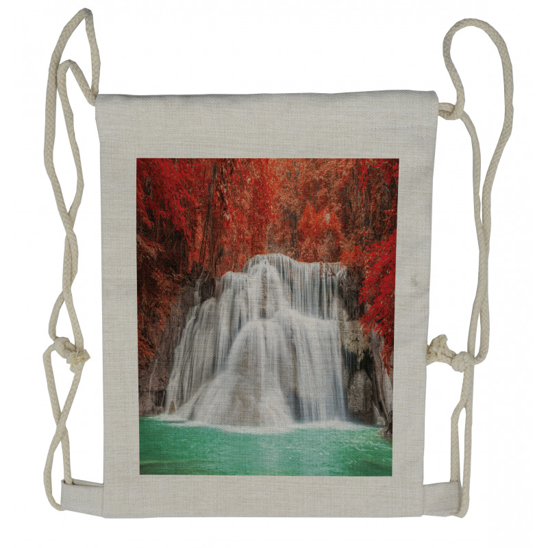 River in the Fall Drawstring Backpack