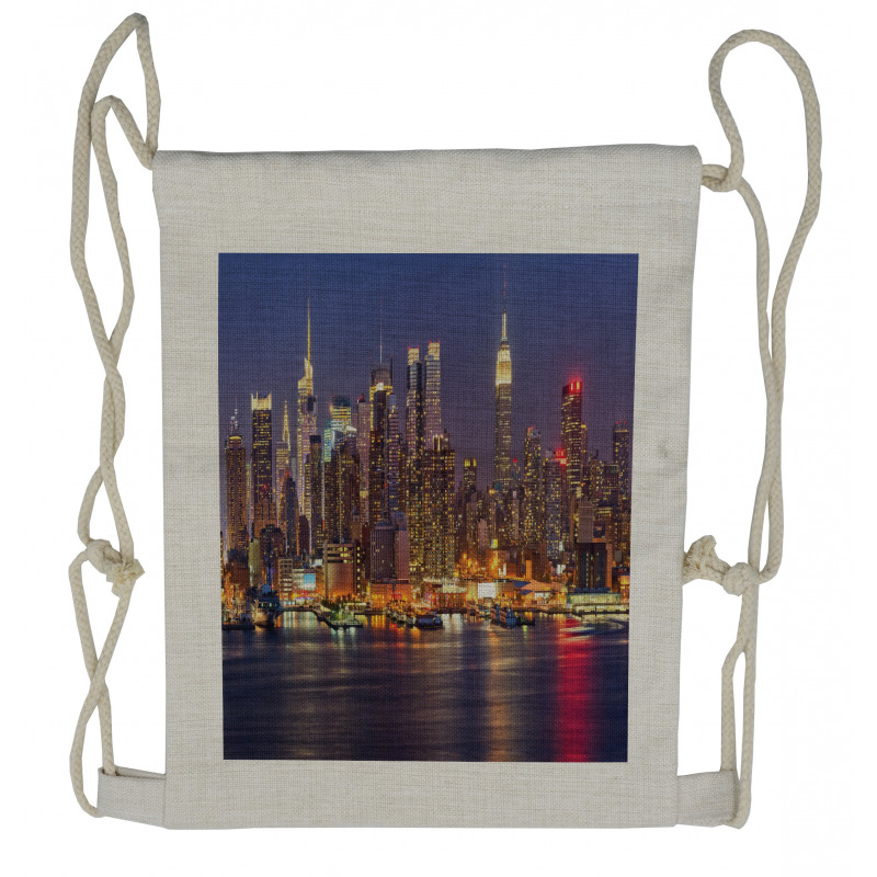 Urban Life Theme Drawstring Backpack