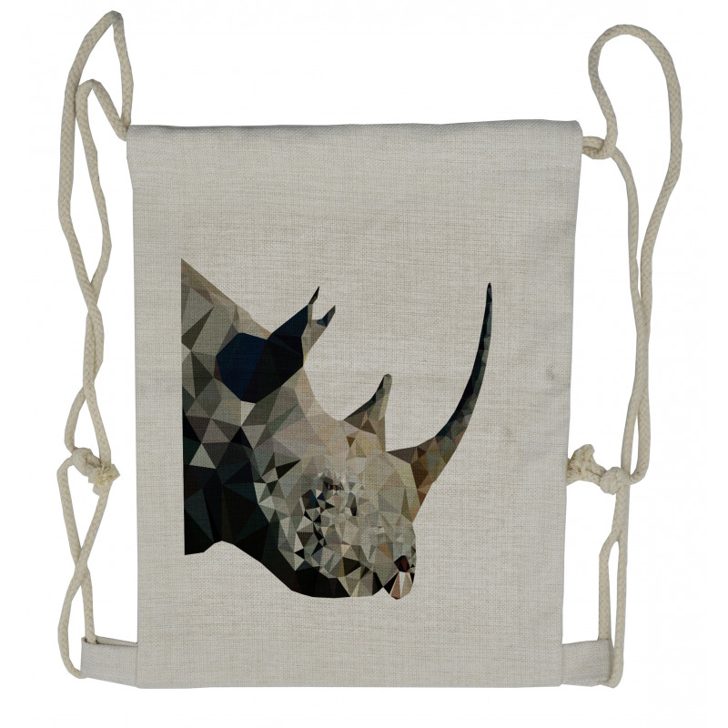 Polygonal Savannah Wildlife Drawstring Backpack