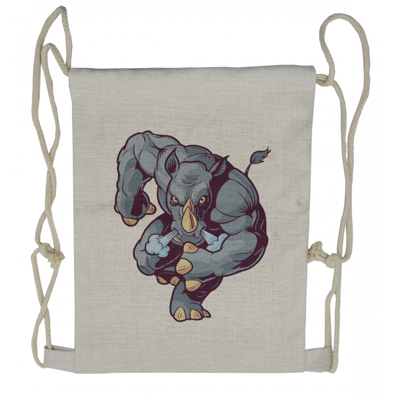 Anthropomorphic Mascot Run Drawstring Backpack