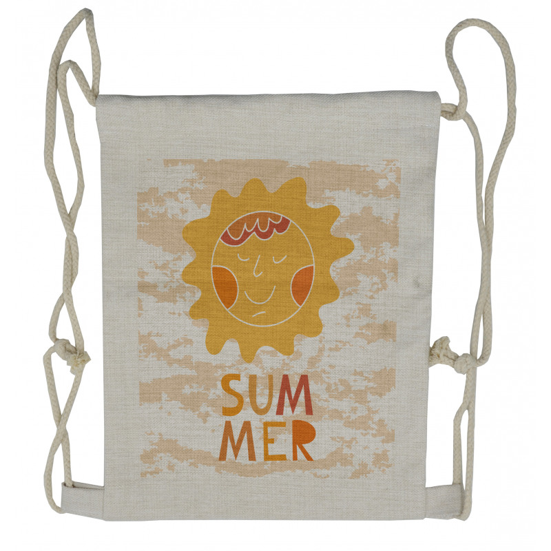 Sun on a Grunge Background Drawstring Backpack