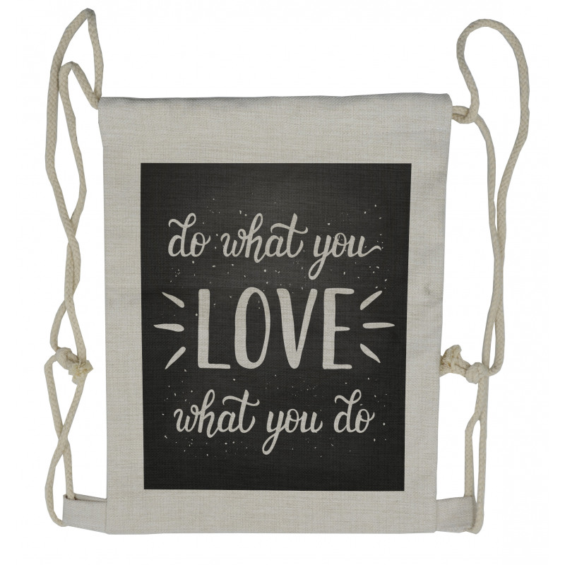 Hand Lettering Typography Drawstring Backpack