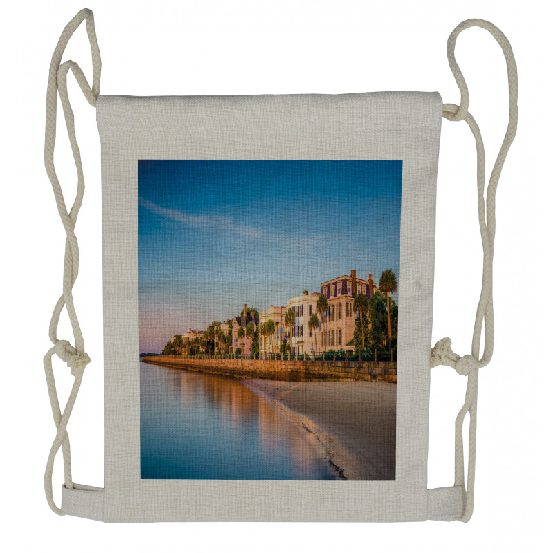 Historic Homes Battery Drawstring Backpack