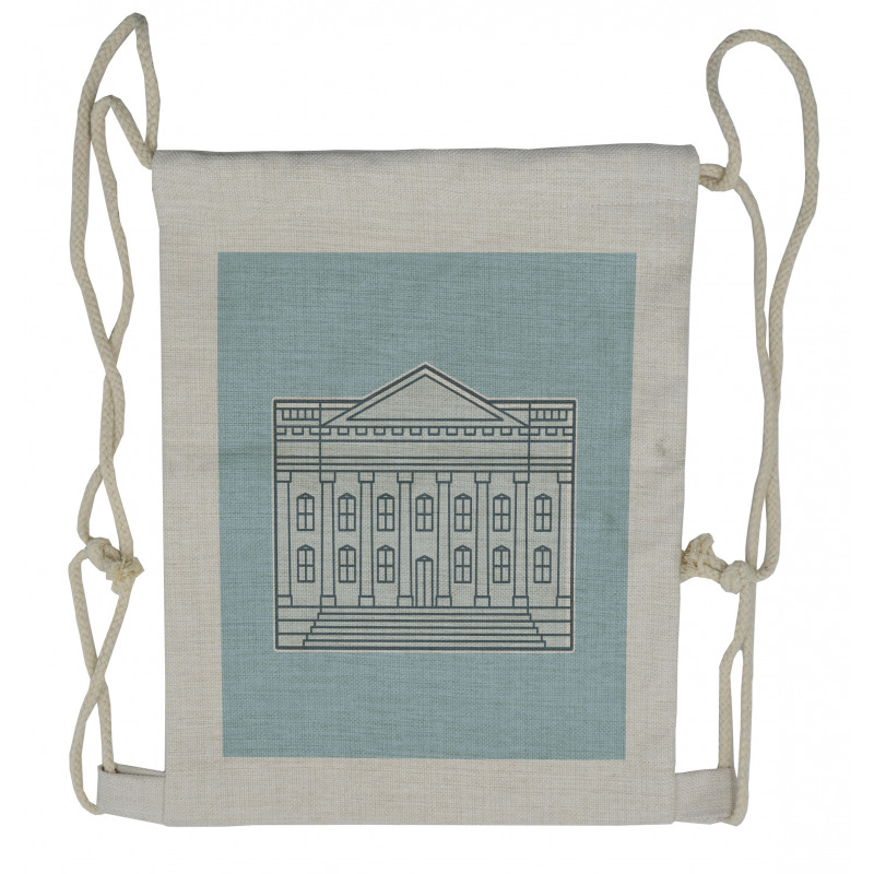 USA Custom House Theme Drawstring Backpack