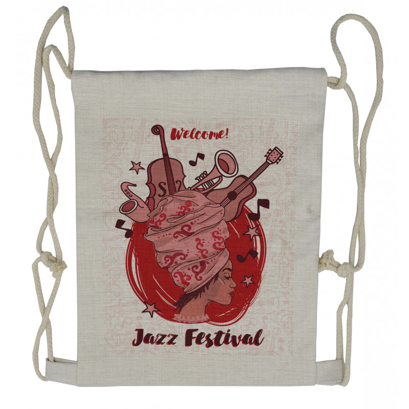 Welcome Jazz Festival Drawstring Backpack