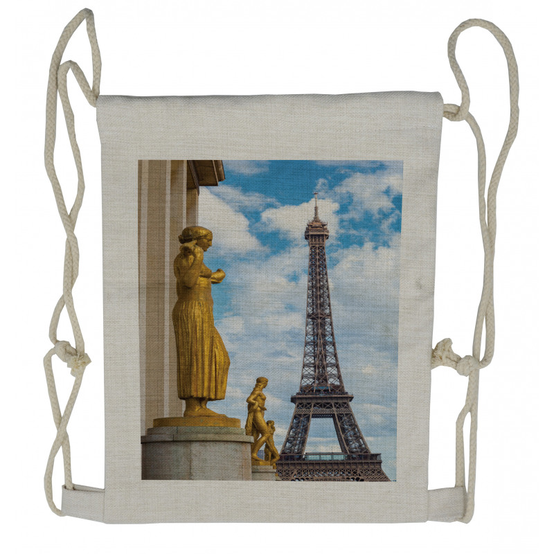 Antique Sculptures Eiffel Drawstring Backpack