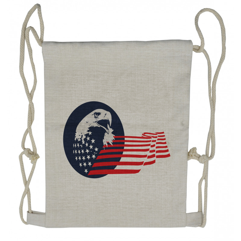 Eagle with Stars Stripes Drawstring Backpack