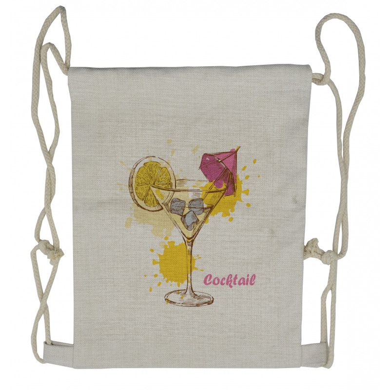 Vodka Martini Lemon Drawstring Backpack