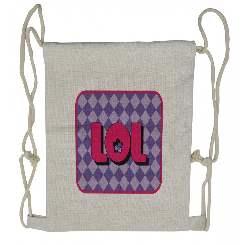 Laugh out Loud Checkered Drawstring Backpack