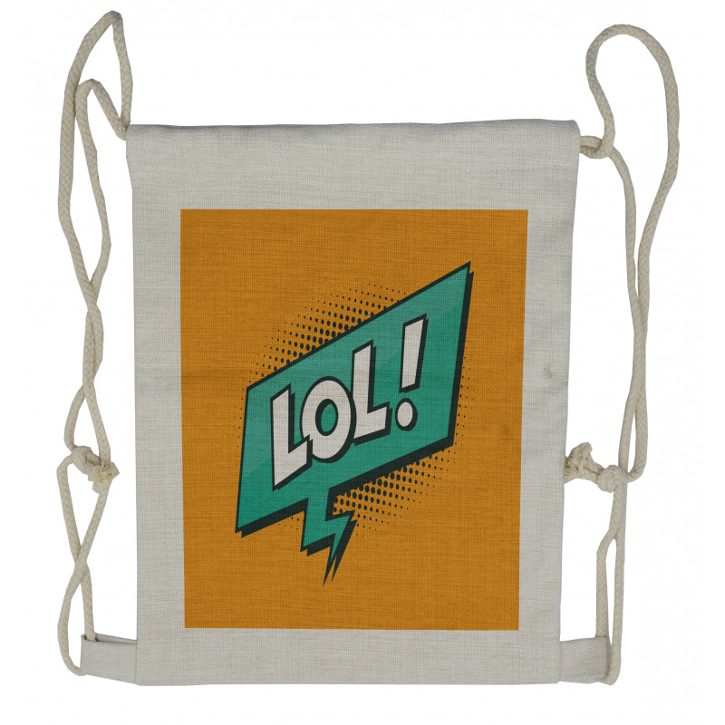 Retro Text with Speech Bubble Drawstring Backpack