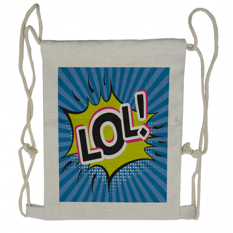 Speech Bubble Halftone Stripes Drawstring Backpack