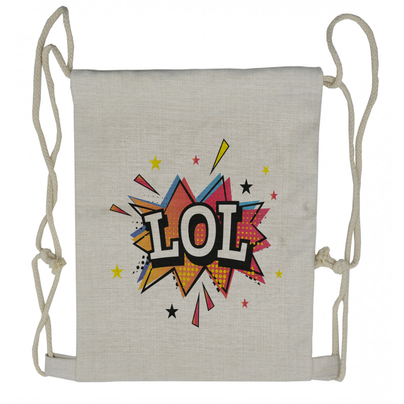 Speech Bubble Colorful Stars Drawstring Backpack