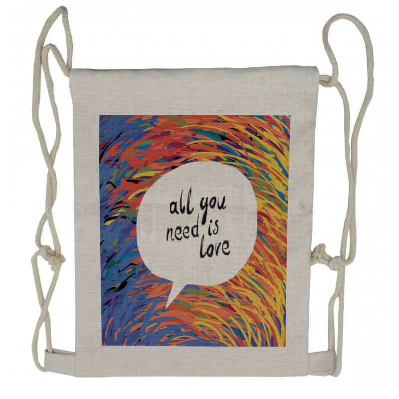 Watercolored Speech Bubble Drawstring Backpack