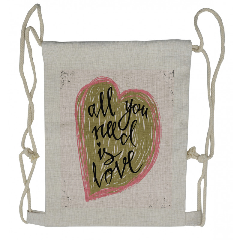 Valentines Day Sketch Art Drawstring Backpack