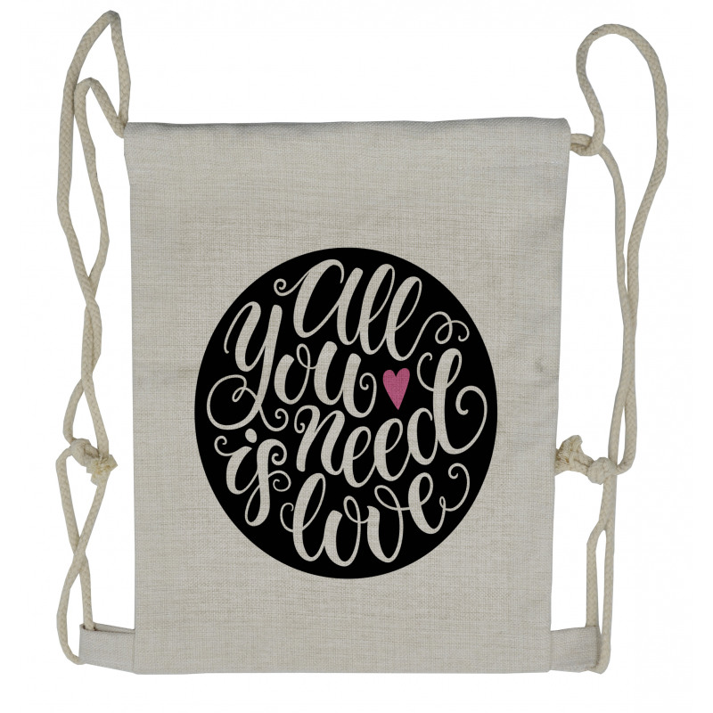 Swirly Hand-writing Phrase Drawstring Backpack