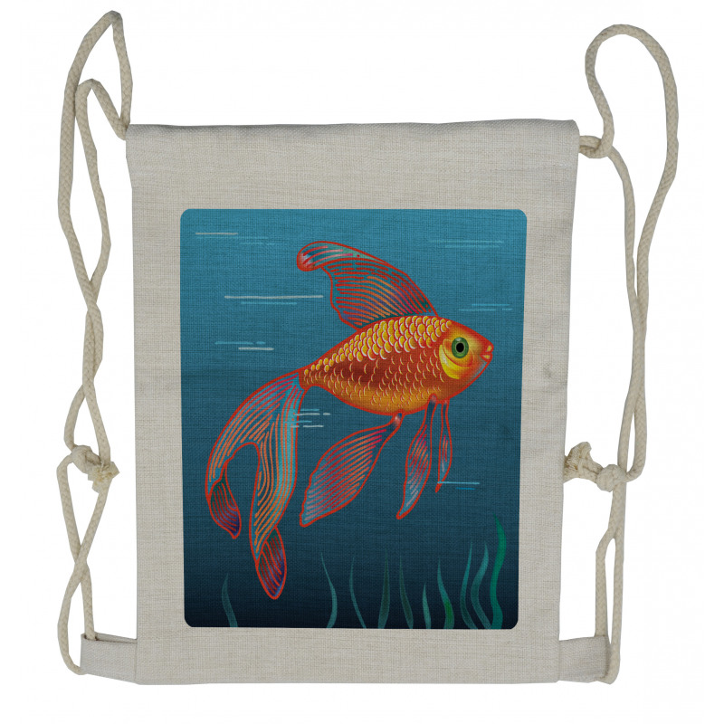 Aquarium Fishes in Water Drawstring Backpack