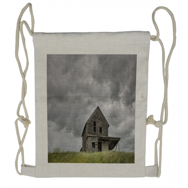 Farmhouse Storm Clouds Drawstring Backpack