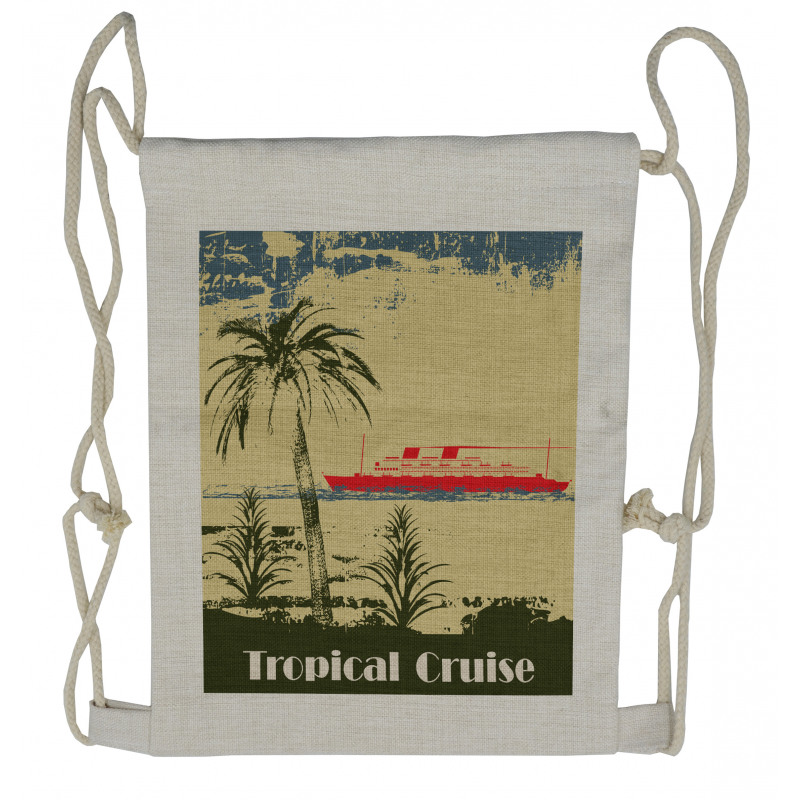 Travel Exotic Island Drawstring Backpack