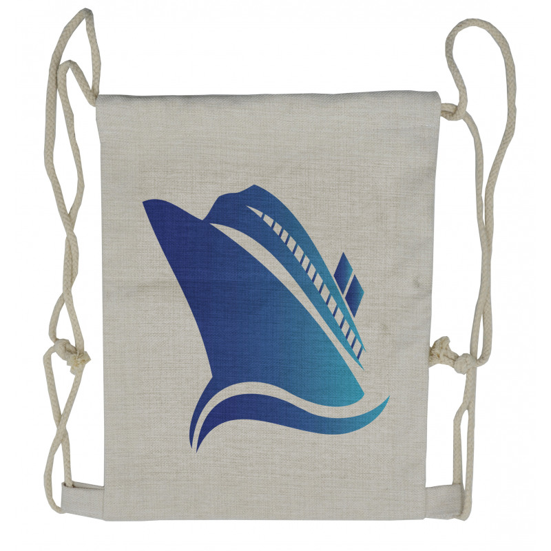 Abstract Blue Ship Drawstring Backpack