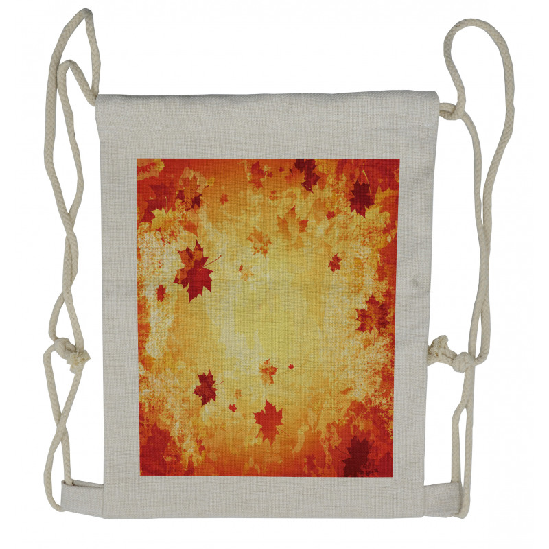 Abstract Grunge Maple Leaves Drawstring Backpack