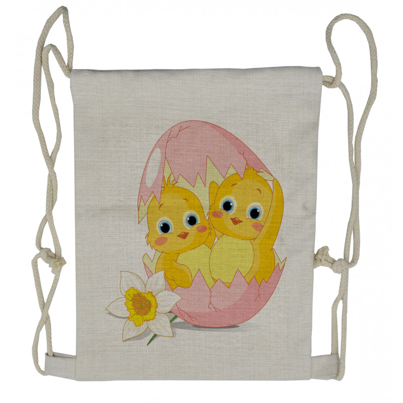 Daffodil Chicks Cracked Egg Drawstring Backpack