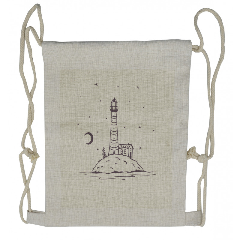 Lighthouse on a Hill Drawstring Backpack