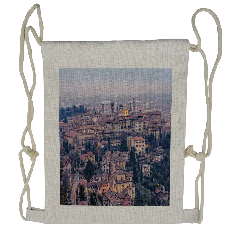 Bergamo Cityscape Drawstring Backpack