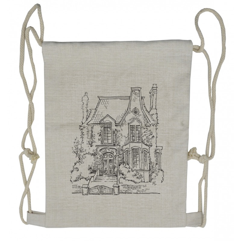 Gothic Mansion Art Drawstring Backpack