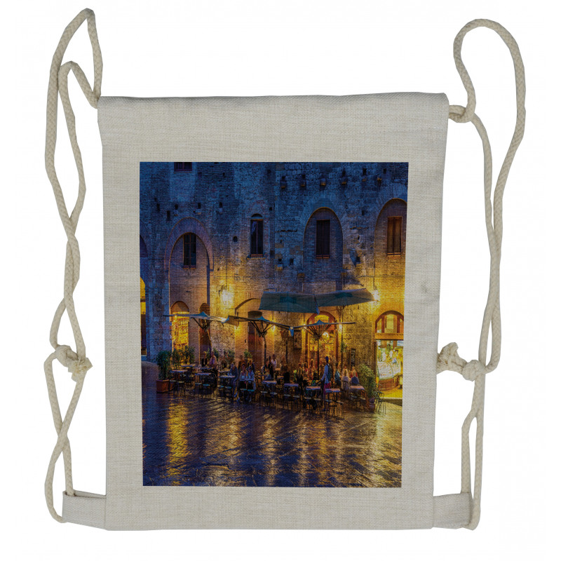 Night View Italy Drawstring Backpack