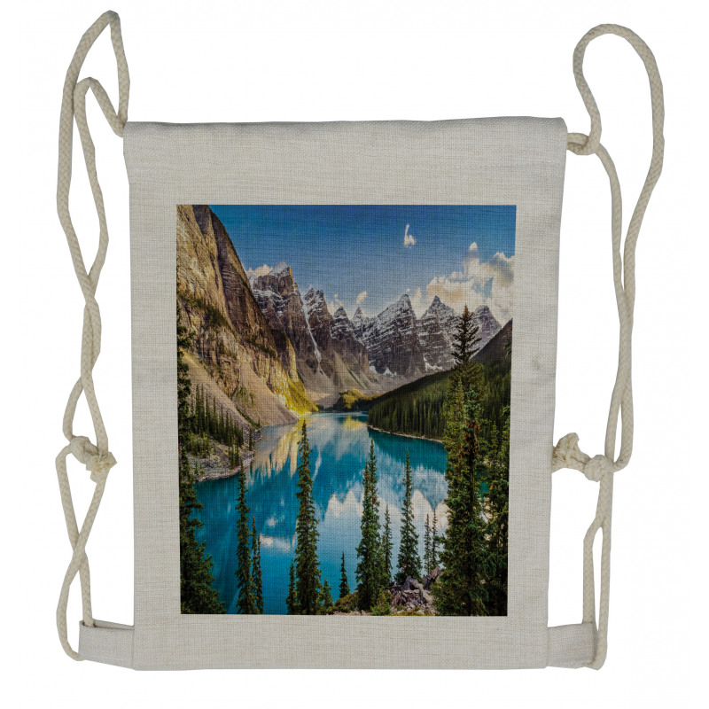 Canada Landscape Lake Photo Drawstring Backpack