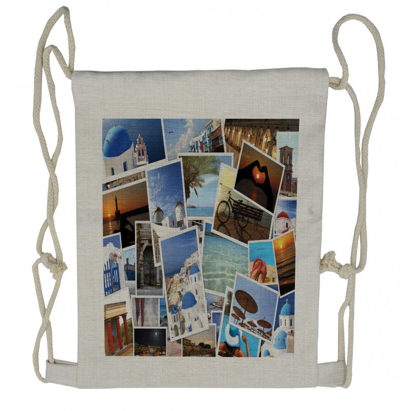 Summer Day Travel Memories Drawstring Backpack